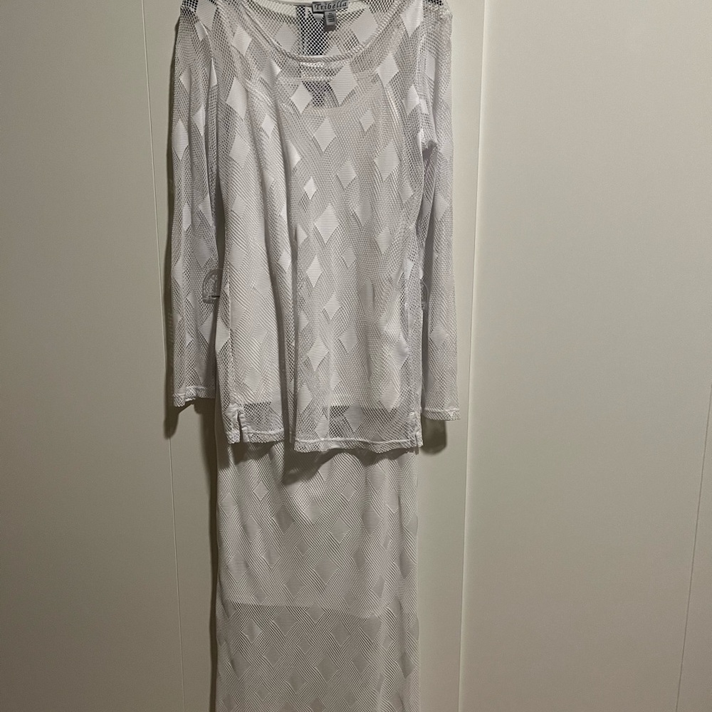 Chic White Sheer Skirt Set